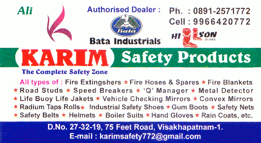 Karim Safety Products 75 Feet Road in Visakhapatnam Vizag,suryabagh In Visakhapatnam, Vizag