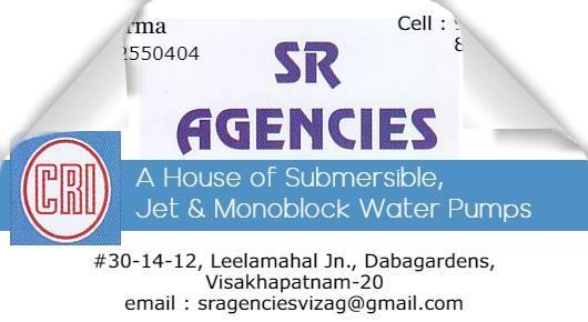 SR Agencies Submersible jet Monoblock Water Pumps Dabagardens in Visakhapatnam Vizag,Dabagardens In Visakhapatnam, Vizag