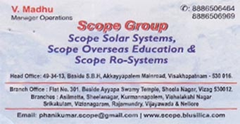 Scope group in visakhapatnam,Akkayyapalem In Visakhapatnam, Vizag