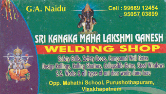 Sri kanaka Maha Lakshmi Ganessh Welding Shop Purushothapuram visakhapatnam,Purushothapuram In Visakhapatnam, Vizag