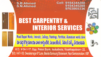 Best Carpentry And Interior Services Wood Repair Works Interials Ceitings Paintings Partition Aluminium Works Done B O Sankaramatam H ,Isukathota In Visakhapatnam, Vizag