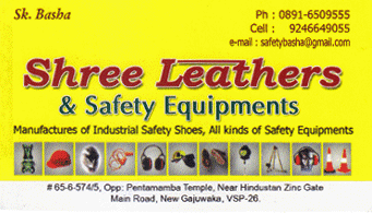 Shree Leathers And Safety Equipments Manufactures Of Industrial Safety Shoes All Kinds Of Safety Equipment New Gajuwaka in ,New Gajuwaka In Visakhapatnam, Vizag