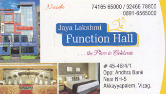 Jaya Lakshmi Function Hall Akkayyapalem in vizag visakhapatnam,kancharapalem In Visakhapatnam, Vizag