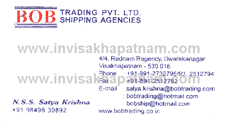 BOB Trading shipping Agencies Dwarkanagar,Dwarakanagar In Visakhapatnam, Vizag