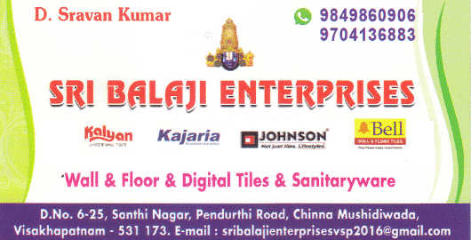 Sri Balaji Enterprises Chinna Mushidiwada in Visakhapatnam Vizag,Chinamushidiwada In Visakhapatnam, Vizag