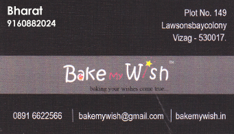 Bake My Wish in visakhapatnam,Lawsons Bay Colony In Visakhapatnam, Vizag