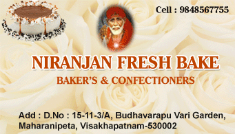 Niranjan Fresh Bake in visakhapatnam,maharanipeta In Visakhapatnam, Vizag