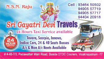 Sri Gayatridevi Travels in visakhapatnam,Pedawaltair In Visakhapatnam, Vizag