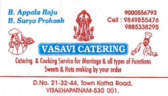 Vasavi Catering Services in visakhapatnam,visakhapatnam In Visakhapatnam, Vizag