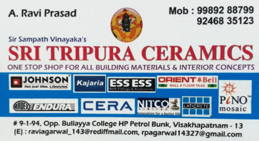 Sri Tripura Ceramics Sanitary items Building Materials Interior concepts Bullayya college in vizag,Bullayya College In Visakhapatnam, Vizag