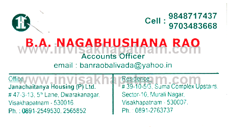 ba nagabhushanarao accounts dw nagae 30,Dwarakanagar In Visakhapatnam, Vizag