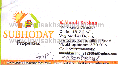 subhoday properties srinagar 81,Srinagar In Visakhapatnam, Vizag