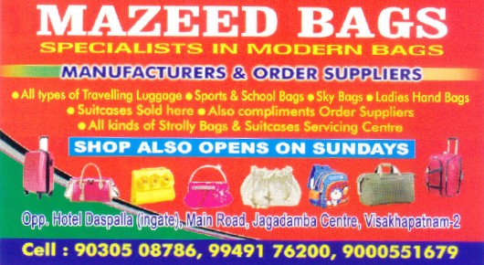 mazeed Bags modern bags manufacturers order suppliers wholesale dealers visakhapatnam vizag,Jagadamba In Visakhapatnam, Vizag