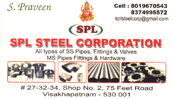 spl steel corporation ss pipes fittings valves ms pipes Hardware suryabagh in vizag visakhapatnam,suryabagh In Visakhapatnam, Vizag