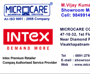 Intex Demand More Microcare Computer Resources Dabagardens in Visakhapatnam Vizag,Dwarakanagar In Visakhapatnam, Vizag