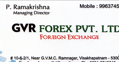 GVR Forex Pvt Ltd in Visakhapatnam Vizag,Ramnagar In Visakhapatnam, Vizag