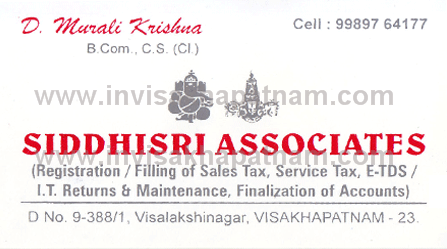 Siddhisri Associates Visalakshinagar,Visalakshinagar In Visakhapatnam, Vizag