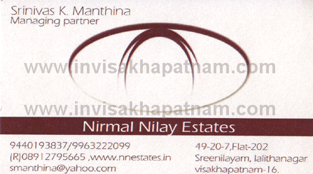 Nirmal Nilay Estates Lalithanagar,Lalitha nagar In Visakhapatnam, Vizag