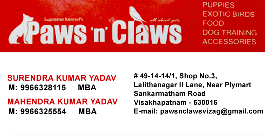 Supreme Kennels Paws n Claws Lalitha Nagar in Visakhapatnam Vizag,Lalitha nagar In Visakhapatnam, Vizag