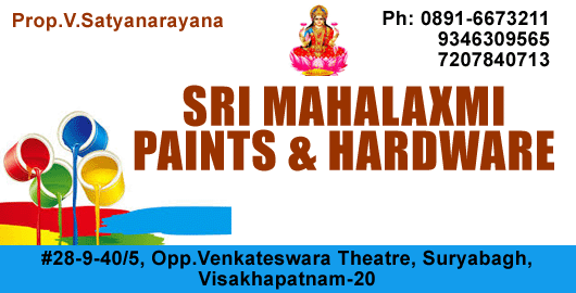 Sri Mahalaxmi Paints And Hardware Suryabagh in Visakhapatnam Vizag,suryabagh In Visakhapatnam, Vizag