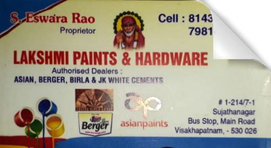 Lakshmi Paints and Hardware sellers dealers sujathanagar pendurthi vizag visahapatnam,Pendurthi In Visakhapatnam, Vizag