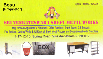 Sri Venkateswara Sheet Metal Works in visakhapatnam,Spring Road In Visakhapatnam, Vizag