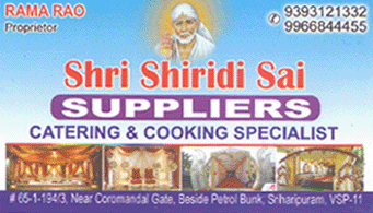 Shri Shiridi Sai Suppliers Catering And Cooking Specialist Sriharipuram in Visakhapatnam Vizag,Gajuwaka In Visakhapatnam, Vizag