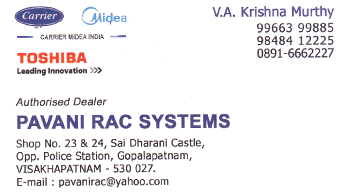 pavani rac systems gopalapatnam authorised Dealer Visakhapatnam vizag,Gopalapatnam In Visakhapatnam, Vizag