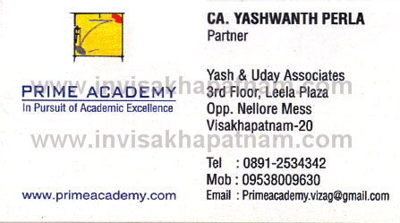 PRIMEAcademy oppNelloreMess,Saraswathi Junction In Visakhapatnam, Vizag