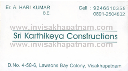 sri karthikeya constructions,Lawsons Bay Colony In Visakhapatnam, Vizag
