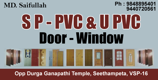 S P PVC And U PVC Doors Seethammapeta in Visakhapatnam Vizag,Seethammapeta In Visakhapatnam, Vizag