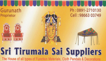 Sri Tirumala sai suppliers Maddilapalem in vizag visakhapatnam,Maddilapalem In Visakhapatnam, Vizag