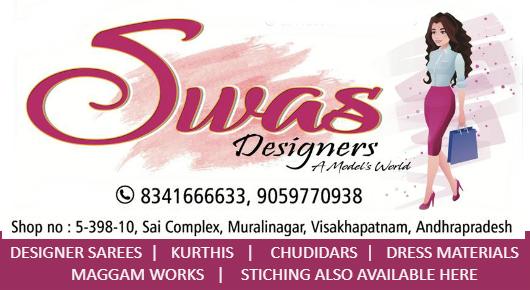 Swas Designers Women Fashions Muralinagar Maggam works Dress Materials Visakhapatnam,Murali Nagar  In Visakhapatnam, Vizag