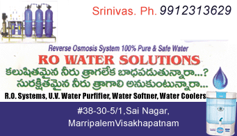 RO WATER SOLUTIONS Sai Nagar Marripalem in Visakhapatnam Vizag,marripalem In Visakhapatnam, Vizag