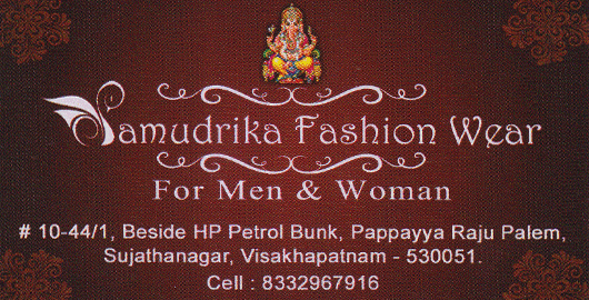 Samudrika Fashion Wear Sujathanagar in Visakhapatnam Vizag,Sujatha nagar In Visakhapatnam, Vizag