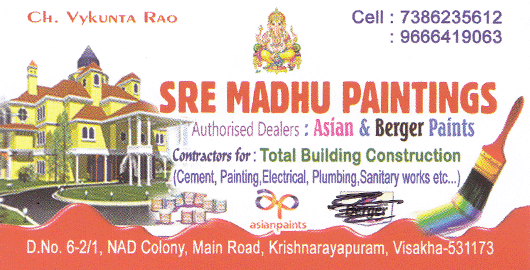 Sre Madhu Paintings NAD Colony in Visakhapatnam Vizag,NAD In Visakhapatnam, Vizag