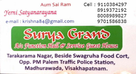 Surya Grand Function Hall Service Guest House Madhurawada in Visakhapatnam Vizag,Madhurawada In Visakhapatnam, Vizag