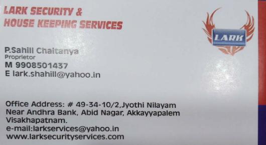 LARK SECURITY SERVICES Akkayyapalem in Visakhapatnam Vizag,Akkayyapalem In Visakhapatnam, Vizag