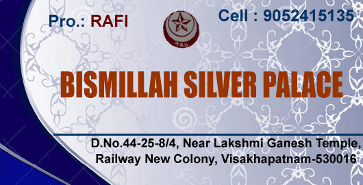 Bismillah Silver Palace Railway New Colony in Visakhapatnam Vizag,Railway New Colony In Visakhapatnam, Vizag