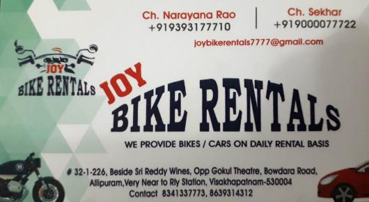 joy Bike Rental Services near allipuram visakhapatnam vizag,Allipuram  In Visakhapatnam, Vizag