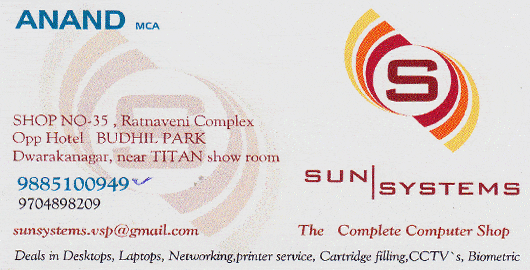 Sun Systems Dwarakanagar in Visakhapatnam Vizag,Dwarakanagar In Visakhapatnam, Vizag