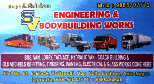 sv engineering bus body building works political campain vans pracharadham vizag visakhapatnam,Auto Nagar In Visakhapatnam, Vizag