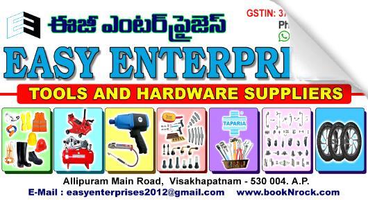 Easy Enterprises Tyre Power Tools Fire Safety products Nuts Bolts Dabagardens in Visakhapatnam Vizag,Allipuram  In Visakhapatnam, Vizag