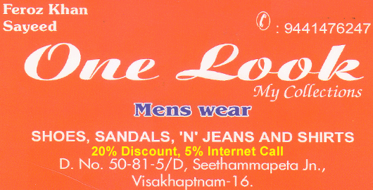 One Look Mens Wear in visakhapatnam,Seethammapeta In Visakhapatnam, Vizag