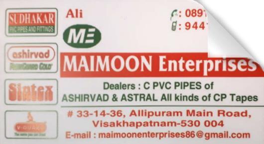 Maimoon Enterprises C PVC Pipes CP Tapes Allipuram in Visakhapatnam Vizag,Allipuram  In Visakhapatnam, Vizag
