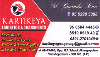 Kartikeya Logistics transports,Akkayyapalem In Visakhapatnam, Vizag