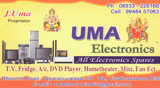Uma electronics home appliances tagarapuvalasa vizag visakhapatnam,Tagarapuvalasa In Visakhapatnam, Vizag
