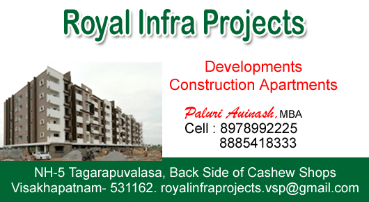 Royal Infra projects in Visakhapatnam Vizag,Tagarapuvalasa In Visakhapatnam, Vizag