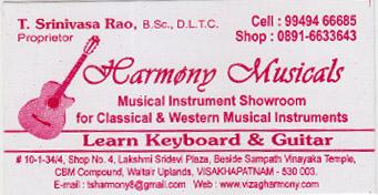 Harmony Musicals in visakhapatnam,waltair upland In Visakhapatnam, Vizag