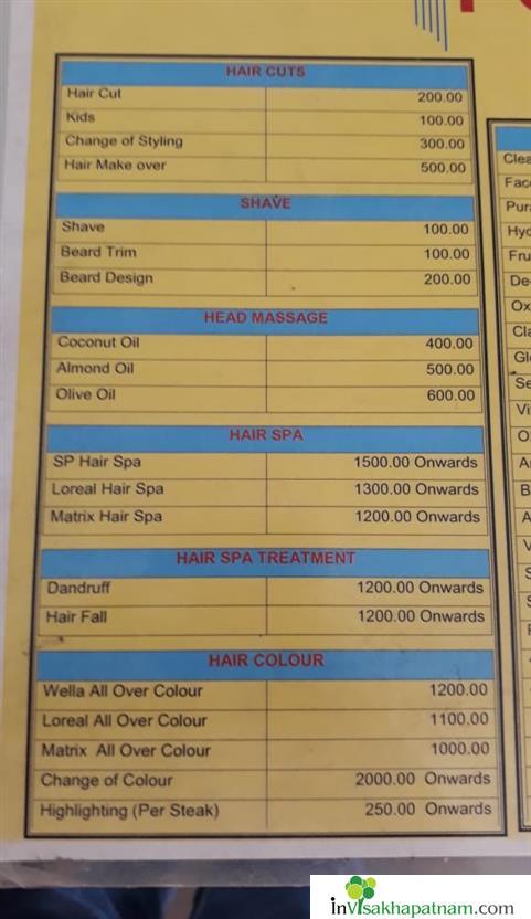 Men Hair Beauty Saloon and spa Poornas Near East Point Colony Chinawaltiar in visakhapatnam vizag